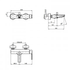 Fima Carlo Frattini Mast Смеситель для ванны, настенный, без душевого комплекта, цвет: чёрный матовый