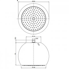 FIMA|Carlo Frattini Wellness Верхний душ Sfera 200 мм., потолочный монтаж, сфера хром, цвет хром