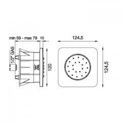 FIMA|Carlo Frattini Wellness Форсунка для душа, встраиваемая, поворотная, цвет хром