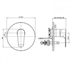 Fima Carlo Frattini Serie 22 Смеситель для душа, встраиваемый, с переключателем на 2 выхода, цвет: чёрный матовый