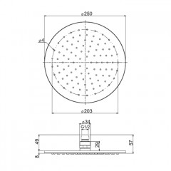 Fima Carlo Frattini Wellness Верхний душ из латуни 250 мм., цвет: чёрный матовый