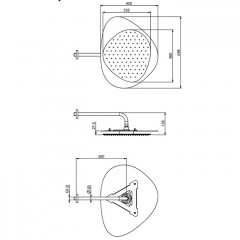 FIMA|Carlo Frattini Wellness Верхний душ Cloud, в комплекте с настенным держателем 350 мм., верхняя пластина хром, цвет хром