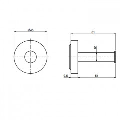 Fima Carlo Frattini Spillo Steel Крючок, подвесной, цвет: нержавеюшая сталь