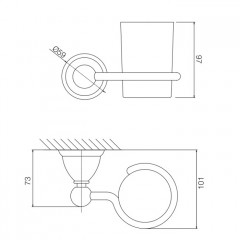 FIMA|Carlo Frattini Style Стакан стеклянный, настенный, цвет хром