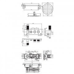Fima Carlo Frattini Sistemi doccia Смеситель для душа, встраиваемый, на 2 выхода, цвет: чёрный матовый
