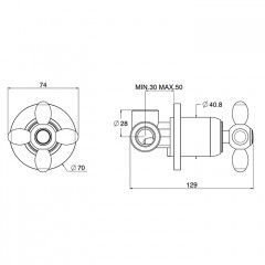 Fima Carlo Frattini Olivia Переключатель на 2 выхода, цвет: хром