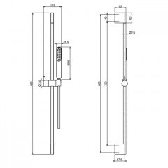 FIMA|Carlo Frattini Wellness Душевая штанга с ручным душем и шлангом 1500 мм., цвет хром