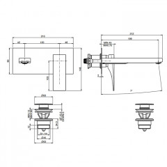 Fima Carlo Frattini Zeta Cмеситель для раковины, встраиваемый, излив: 20см., цвет: чёрный матовый