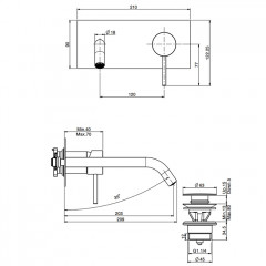 Fima Carlo Frattini Spillo Up Cмеситель для раковины, встраиваемый, излив: см., цвет: чёрный матовый