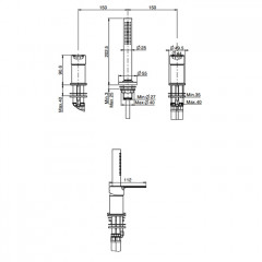 Fima Carlo Frattini Mast Смеситель на борт ванны, на 3 отв., с ручным душем, цвет: золото