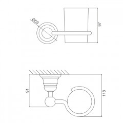 Fima Carlo Frattini Accessori Стакан, подвесной, цвет: золото