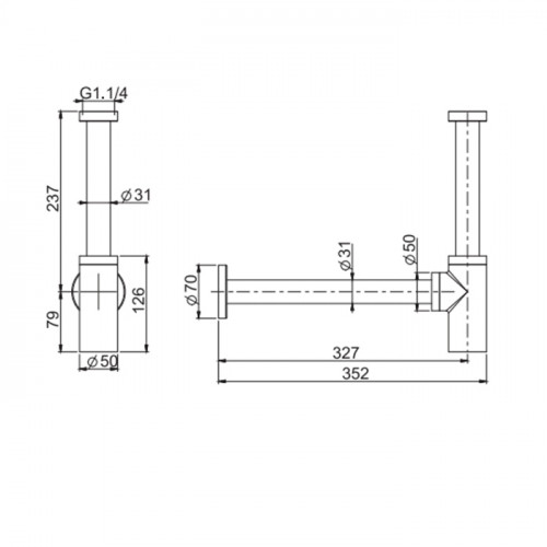 FIMA|Carlo Frattini Spillo Steel Сифон для раковины, цвет INOX