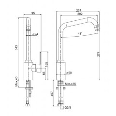 FIMA|Carlo Frattini Kitchen Смеситель для кухни, вращающийся излив, цвет хром
