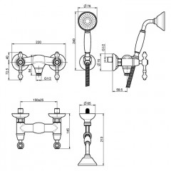 FIMA|Carlo Frattini Epoque Смеситель для душа внешнего монтажа, с душевым комплектом, цвет хром