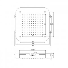 FIMA|Carlo Frattini Wellness Верхний душ 420х420 мм., встраиваемый в потолок, нержавеющая сталь, цвет хром