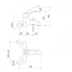 FIMA|Carlo Frattini Lamp Смеситель для ванны внешнего монтажа, цвет хром