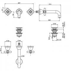 Fima Carlo Frattini Olivia Смеситель для раковины, встраиваемый, излив: 20см., цвет: хром