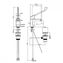 FIMA|Carlo Collettivita Смеситель на раковину для лечебных учреждений, с донным клапаном,цвет хром