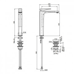Fima Carlo Frattini Zeta Смеситель для раковины, на 1 отв., высокий, без донного клапана, цвет: золото