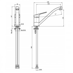 FIMA|Carlo Frattini Kitchen Смеситель (Serie 4) для кухни, вращающийся излив, цвет хром