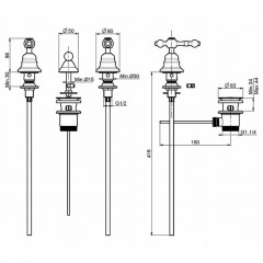 FIMA|Carlo Frattini Epoque Cмеситель для биде, на 3 отверстия, без излива, цвет хром