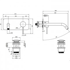 Fima Carlo Frattini Spillo Steel Cмеситель для раковины, встраиваемый, излив: 20.2см., цвет: нержавеюшая сталь