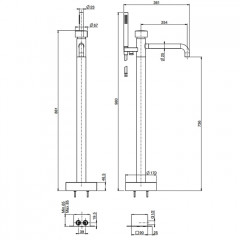 Fima Carlo Frattini So Смеситель для ванны, напольный, с ручным душем, цвет: золото