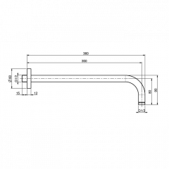 FIMA|Carlo Frattini Wellness Держатель верхнего душа 350 мм., настенный монтаж, цвет бронза