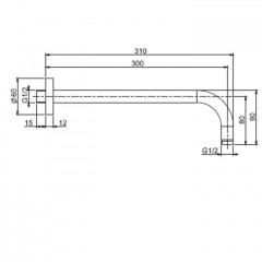Fima Carlo Frattini Wellness Держатель верхнего душа 300 мм., настенный монтаж, цвет: чёрный матовый