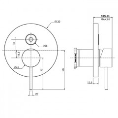 Fima Carlo Frattini Spillo Up Смеситель для душа, встраиваемый, с переключателем на 2 источника, цвет: золото