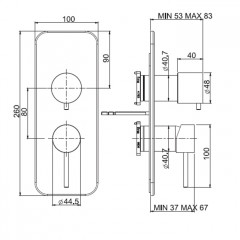 FIMA|Carlo Frattini Spillo Up Смеситель для душа встроенный, с переключателем на 2/3 источника, внешняя часть, цвет золото
