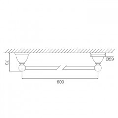 Fima Carlo Frattini Accessori Полотенцедержатель 60см., подвесной, цвет: золото