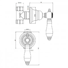 FIMA|Carlo Frattini Herend Запорный вентиль, внешняя часть, цвет золото