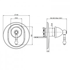 Fima Carlo Frattini Elizabeth Смеситель для душа, встраиваемый, цвет: золото