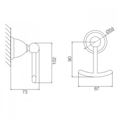 FIMA|Carlo Frattini Style Крючок двойной, цвет хром