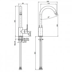Fima Carlo Frattini Kitchen Смеситель для кухни, на 1 отв., Serie 22, цвет: хром