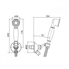 FIMA|Carlo Frattini Wellness Душевой комплект с ручным душем, держателем с выпуском и металлическим шлангом 1500 мм., цвет хром