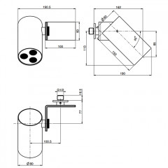 Fima Carlo Frattini Soffioni Верхний душ 8см., настенный, цвет: чёрный матовый