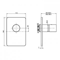 FIMA|Carlo Frattini Nomos go Смеситель для душа встроенный, внешняя часть, цвет хром