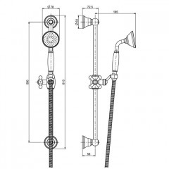 FIMA|Carlo Frattini Wellness Душевая штанга с ручным душем и шлангом 1500 мм., цвет хром