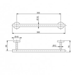 Fima Carlo Frattini Spillo Steel Полотенцедержатель 30см., подвесной, цвет: нержавеюшая сталь