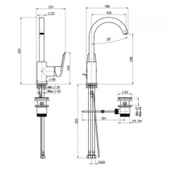 FIMA|Carlo Frattini Spot Смеситель для раковины, вращающийся излив, с донным клапаном, цвет хром