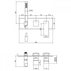 Fima Carlo Frattini Zeta Смеситель для душа, встраиваемый, с ручным душем, 2 источника, цвет: золото