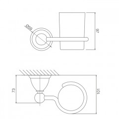 Fima Carlo Frattini Accessori Стакан, подвесной, цвет: золото