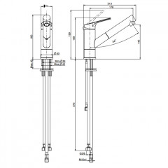 Fima Carlo Frattini Kitchen Смеситель для кухни, на 1 отв., с выдвижной лейкой Serie 4, цвет: хром