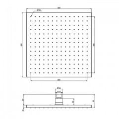 FIMA|Carlo Frattini Wellness Верхний душ из латуни 300х300 мм., квадратный, цвет брашированный никель