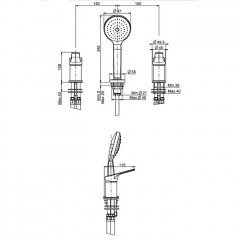 Fima Carlo Frattini Serie 4 Смеситель на борт ванны, на 3 отв., с ручным душем, цвет: хром