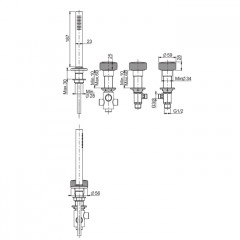 FIMA|Carlo Frattini Texture Collection Смеситель на борт ванны, без излива, ручки "H", без накладок, цвет хром