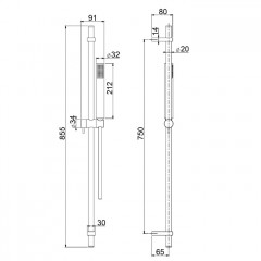 FIMA|Carlo Frattini Wellness Душевая штанга c ручным душем и шлангом 1500 мм., цвет золото