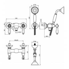 FIMA|Carlo Frattini Herend Смеситель для душа внешнего монтажа, с душевым комплектом, цвет хром